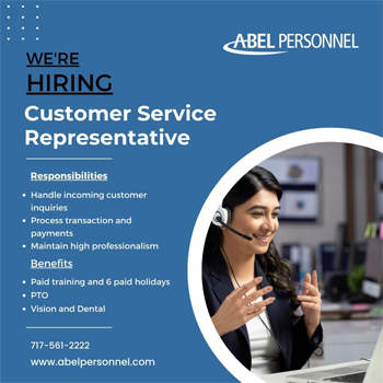 Customer Service Representative in Middle river, MD - Abel Personnel