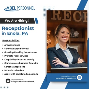 Receptionist jobs in Enola, PA