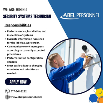 Security Systems Technician jobs in Camp Hill PA