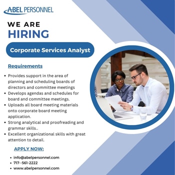 Corporate Services Analyst Jobs in Harrisburg PA