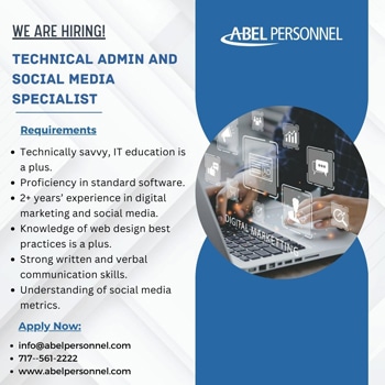 Technical Admin and Social Media Specialist jobs in Harrisburg PA