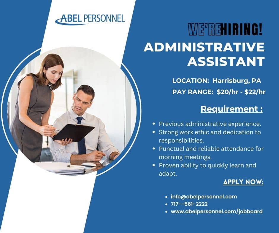 Administrative Assistant Jobs in Harrisburg PA